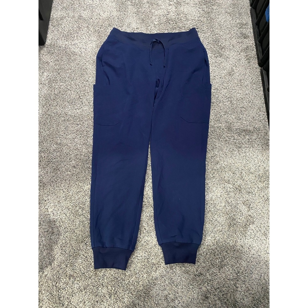 Mandala Scrub Joggers Navy Regular Fit Cargo Pockets Drawstring Waist